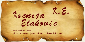 Ksenija Elaković vizit kartica